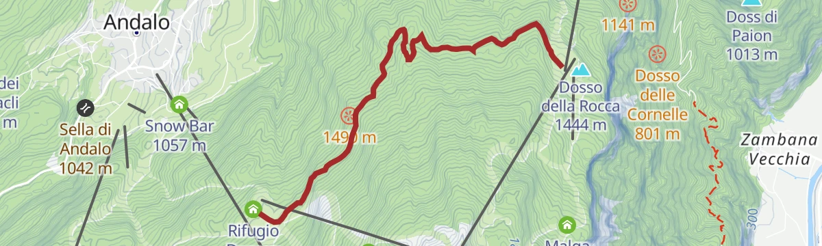 Route map: Dosson - Meriz walk